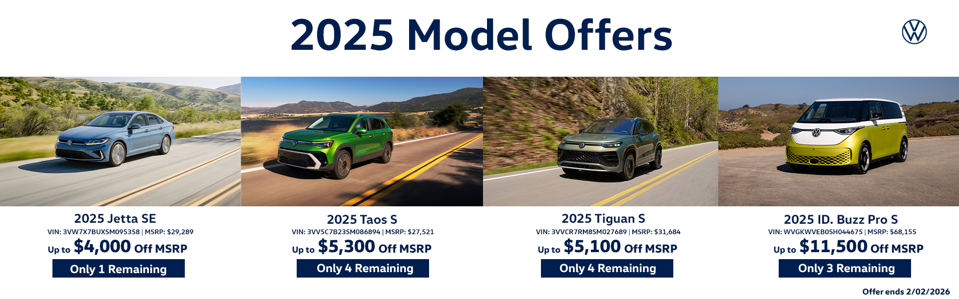 2025 Model Specials (Jan 2026)